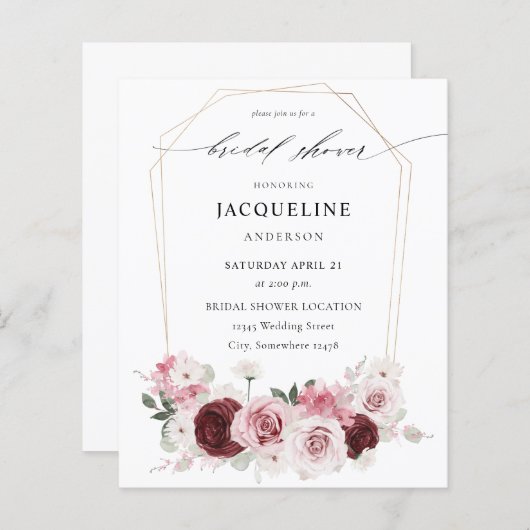 バジェットブルゴーニュ&ピンクフローラエレブライダルシャワー2 (正面/裏面)