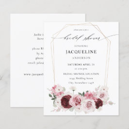 バジェットブルゴーニュ&ピンクフローラエレブライダルシャワー2