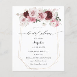 バジェットブルゴーニュ&ピンクフローラエレブライダルシャワー3