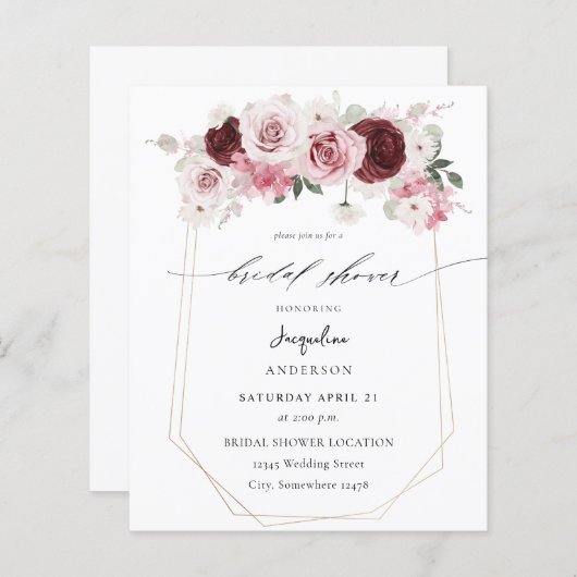 バジェットブルゴーニュ&ピンクフローラエレブライダルシャワー3 (正面/裏面)