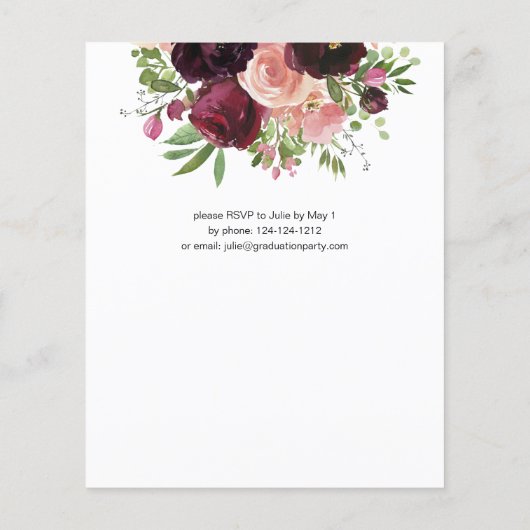 バジェットブルゴーニュ&ピンクフローラ卒業パーティー チラシ (裏面)