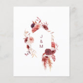 バジェットブルゴーニュ&ピンク秋の結婚式招待状 (裏面)