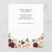 バジェットブルゴーニュ&ピンク4フローラブライダルシャワー チラシ (裏面)