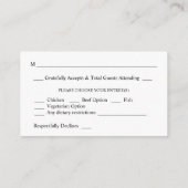 バジェットブルゴーニュ&ピンク4フローラ2SM食事RSVP エンクロージャーカード (裏面)