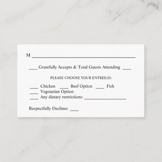 バジェットブルゴーニュ&ピンク4フローラ2SM食事RSVP エンクロージャーカード (裏面)