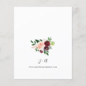 バジェットブルゴーニュ&赤面ピンク4フローラ金ゴールド 結婚ズ (裏面)