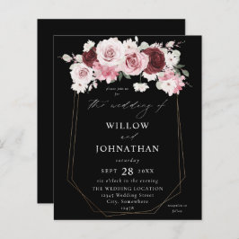 バジェットブルゴーニュ&赤面ピンク6エレ結婚フローラズB