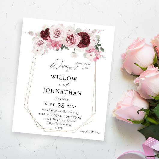 バジェットブルゴーニュ&赤面ピンク6エレ結婚フローラ チラシ