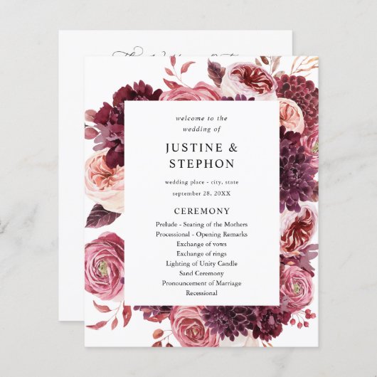 バジェットブルゴーニュ&赤面ピンク8B結婚のセレモニー (正面/裏面)