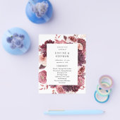 バジェットブルゴーニュ&赤面ピンク8B結婚のセレモニー チラシ (シングル)