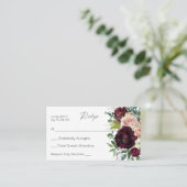 バジェットブルゴーニュ&赤面フローラ3SMいいえ食事RSVP エンクロージャーカード (スタンド正面)