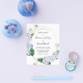 バジェットブルーアジサイ結婚式招待状 チラシ (シングル)