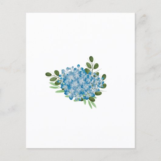 バジェットブルーアジサイ赤ちゃんシャワー招待状 (裏面)