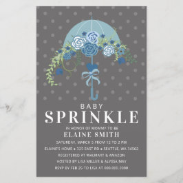 バジェットブルーアンブレラボーイベビーシャワー招待状