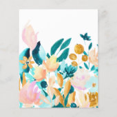 バジェットブルーイエローフローラ結婚式招待状 (裏面)