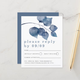 バジェットブルーウォーターの色の葉の結婚式RSVP