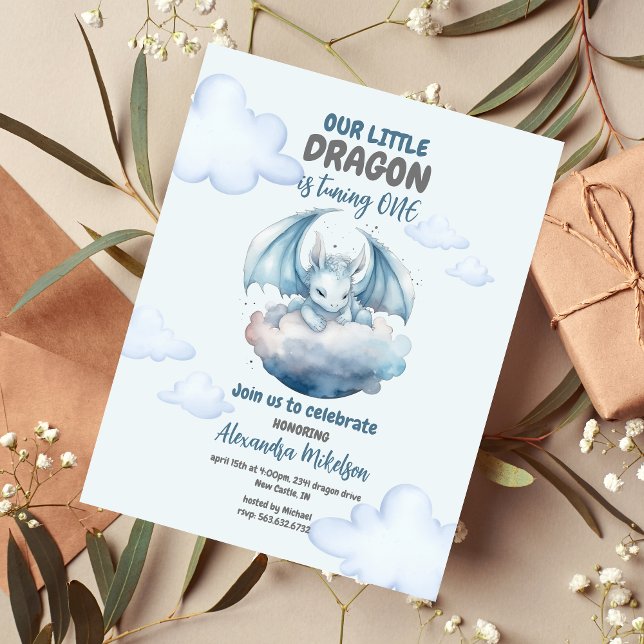 バジェットブルーウォーターカラードラゴンベビー1st誕生日 (クリエイターアップロード済み)