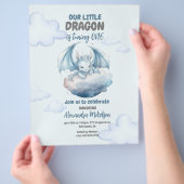 バジェットブルーウォーターカラードラゴンベビー1st誕生日 チラシ (手)
