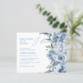 バジェットブルーウォーターカラーフローラブライダルシャワー招待状 (スタンド正面)