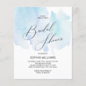 バジェットブルーウォーターカラーブライダルシャワー招待 (正面)