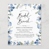 バジェットブルーウォーターカラーブライダルブランチ招待状 (正面)
