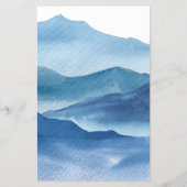 バジェットブルーウォーターカラーマウンテン結婚式招待状 (裏面)