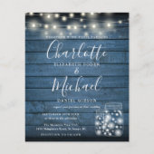 バジェットブルーウッドメイソンジャース結婚式招待状 (正面)