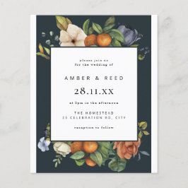 バジェットブルーオレンジサマーボタニカルボホ結婚ズ