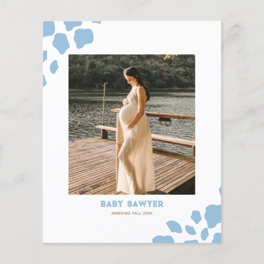 バジェットブルーカウボーイベビーシャワー招待状 チラシ (裏面)