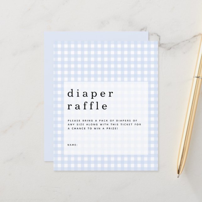 バジェットブルーギンガムおむつラッフルエンクロージャ (正面/裏面インサイチュ)