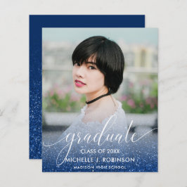 バジェットブルーグリッターグラデーションガーリー写真卒業