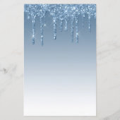 バジェットブルーグリッタードリップ50th誕生日招待状 (裏面)