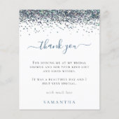 バジェットブルーグリッターフォトブライダルシャワー感謝してい (正面)