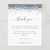 バジェットブルーグリッター写真Henパーティーありがとう (正面)