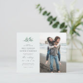 バジェットブルーグリーン結婚ブランチの写真招待状 (スタンド正面)