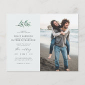 バジェットブルーグリーン結婚ブランチの写真招待状 (正面)