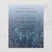 バジェットブルーグレーズ&リーフ結婚式招待状 (正面)