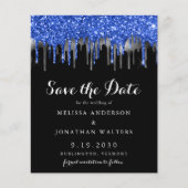 バジェットブルーシルバーグリッタードリップズ日付を保存 (正面)