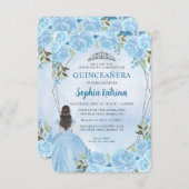 バジェットブルーシルバーフローラプリンセスキンセアニラ ノートカード (正面/裏面)