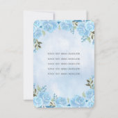 バジェットブルーシルバーフローラプリンセスキンセアニラ ノートカード (裏面)