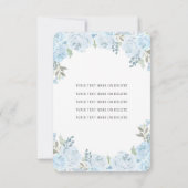 バジェットブルーシルバーフローラプリンセスキンセアニラ ノートカード (裏面)