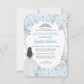 バジェットブルーシルバーフローラプリンセスキンセアニラ ノートカード (正面)