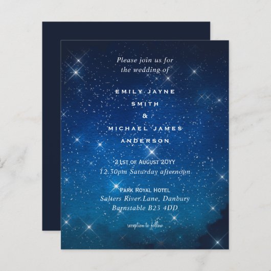 バジェットブルースターリーナイトスカイホワイトスター結婚ズ (正面/裏面)