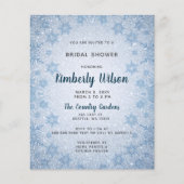 バジェットブルースノーフレークスブライダルシャワー招待 (正面)