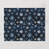 バジェットブルースノーフレーク写真クリスマスカード (裏面)