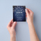 バジェットブルーデニムダイヤモンド&パールブライダルシャワー チラシ (手)