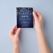 バジェットブルーデニム&パールスファブラス50誕生日 チラシ (手)