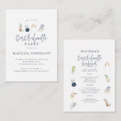 バジェットブルードリンクバチェロレッテ週末招待状 ノートカード (正面/裏面)