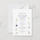 バジェットブルードリンクバチェロレッテ週末招待状 ノートカード (裏面)