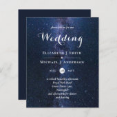 バジェットブルーナイトスカイ結婚式の招モダン待 (正面/裏面)